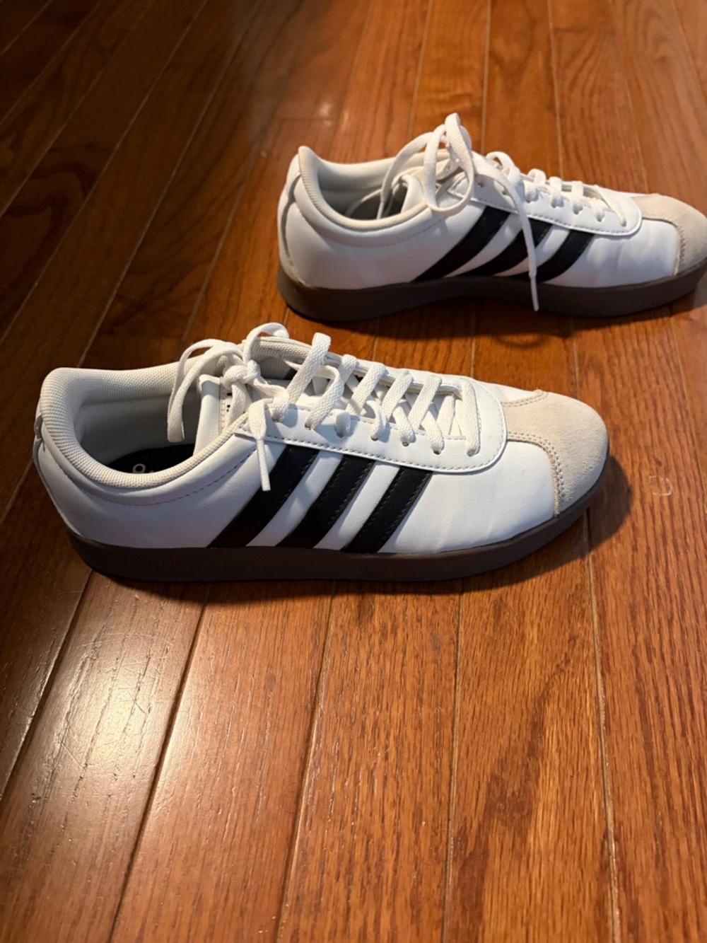 adidas White Sneakers with Black Three-Stripes - Picture 2 of 3